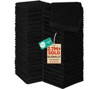 Utopia Towels Flannel Face Cloths Set, 60-Pack, 30 x 30 cm, Cotton, Black