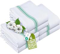 Utopia Towels Green Dish Towels [6 Pack - 15 x 25 Inches] 100% Ring Spun Cotton Kitchen Towels, Highly Absorbent & Reusable Cleaning Bar and Tea Towels Set