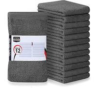 Utopia Towels Kitchen Bar Mops Towels, Pack of 12 Towels - 16 x 19 Inches, 100% Cotton Super Absorbent Grey Bar Towels, Multi-Purpose Cleaning Towels for Home and Kitchen Bars