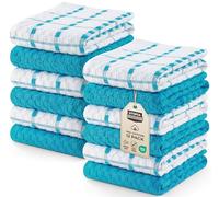 Utopia Towels Kitchen Towels [12 Pack], 15 x 25 Inches, 100% Ring Spun Cotton Super Soft and Absorbent Linen Dish Towels, Tea and Bar Towels Set (Aqua)