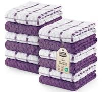 Utopia Towels - Kitchen Towels 12 Pack, 15 x 25 Inches, 100% Ring Spun Cotton Super Soft and Absorbent Linen Dish, Tea and Bar Towels Set, Plum