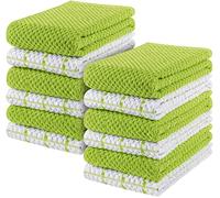 Utopia Towels - Kitchen Towels 12 Pack, 15 x 25 Inches, 100% Ring Spun Cotton Super Soft and Absorbent Linen Dish, Tea and Bar Towels Set, Neon Green