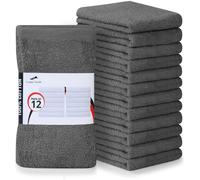 Utopia Towels Kitchen Towels, 12 Pack 16 x 19 Inch 100% Cotton Kitchen Towels, Super Absorbent Grey Bar Towels, Multipurpose Household Cleaning Towels and Kitchen Bars