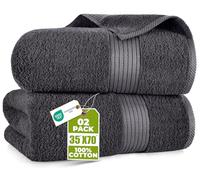 Utopia Towels - Luxurious Bath Sheet 2 Pack 90 x 180 cm, 100% Cotton, Grey
