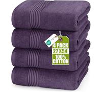 Utopia Towels Luxurious Bath Towels Set, 27x54 in, 4 Pack, Soft, Plum | Soft Luxurious Ring Spun Cotton Bath Towels - Lightweight, Highly Absorbent, Quick-Drying, Ideal for Daily Use