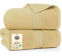 Utopia Towels - Luxurious Jumbo Bath Sheet 2 Pack - 100% Cotton Highly Absorbent and Quick Dry Extra Large Bath Towel - Super Soft Hotel Quality Towel (90 x 180 cm, Beige)