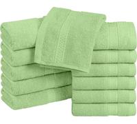 Utopia Towels, Luxury Wash Cloths 33 x 33 cm Pack of 12 Sage Green | Highly Absorbent Soft Feel Lightweight Washcloths - Premium Ring Spun Cotton, Ideal for Bathroom, Spa, Gym & Face