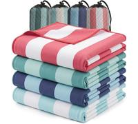 Utopia Towels Microfiber Beach Towel 4 Pack 81x180 cm. | Sand Free, Absorbent, Extra Large, Compact, With Travel Bag, Quick Dry for Beach, Pool, Camping, Picnic, Travel & Outdoor Use