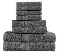 Utopia Towels Premium 8 Piece Towel Set (Grey) - 2 Bath Towels, 2 Hand Towels and 4 Washcloths Cotton Hotel Quality Super Soft and Highly Absorbent
