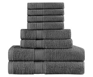 Utopia Towels Premium 8 Piece Towel Set (Grey) - 2 Bath Towels, 2 Hand Towels and 4 Washcloths Cotton Hotel Quality Super Soft and Highly Absorbent