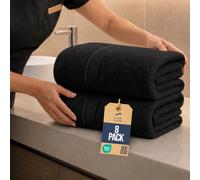 Utopia Towels Premium Bath Sheet, 90 x 180 cm, Black, 8 Pack 100% Cotton