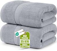 Utopia Towels - Premium Jumbo Bath Sheet (90 x 180 cm, 2 Pack) - 100% Ring Spun Cotton Highly Absorbent and Quick Dry Extra Large Bath Sheet - Super Soft Hotel Quality Towel (Cool Grey)