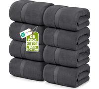 Utopia Towels Premium Bath Sheet, 90 x 180 cm, Gray, 8 Pack 100% Cotton | Extra Large Bath Sheet, Highly Absorbernt, Quick Dry, Super Soft, Hotel Quality Towel, Machine Washable