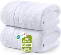 Utopia Towels Premium Bath Sheet, 90 x 180 cm, White, 2 Pack 100% Cotton