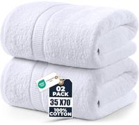 Utopia Towels Premium Bath Sheet, 90 x 180 cm, White, 2 Pack 100% Cotton | Extra Large Bath Sheet, Highly Absorbernt, Quick Dry, Super Soft, Hotel Quality Towel, Machine Washable