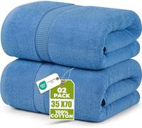 Utopia Towels Premium Bath Sheet 90x180 cm Electric Blue 2 Pack 100% Cotton