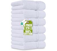 Utopia Towels Premium Hand Towels - 100% Combed Ring Spun Cotton, Ultra Soft and Highly Absorbent, 600 GSM Exrta Large Hand Towels 41 x 71 cm, Hotel & Spa Quality Hand Towels (6-Pack - White)