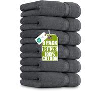 Utopia Towels Premium Hand Towels 41 x 71 cm, 6-Pack Grey | 100% Combed Ring Spun Cotton, Ultra Soft and Highly Absorbent, Extra Large Thick, Machine Washable Hotel & Spa Quality