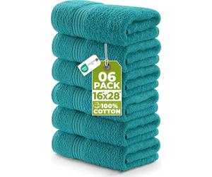 Utopia Towels - Premium Hand Towels Cotton, 41 x 71 cm, 6-Pack, Turquoise