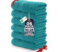 Utopia Towels Premium Hand Towels Turquoise - 100% Combed Ring-Spun Cotton, Ultra Soft and Highly Absorbent, Thick Hand Towels 41 x 71 CM, Hand Towels (6-Pack)