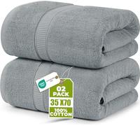 Utopia Towels - Premium Jumbo Bath Sheet (90 x 180 cm, 2 Pack) - 100% Ring Spun Cotton Highly Absorbent and Quick Dry Extra Large Bath Sheet - Super Soft Hotel Quality Towel (Cool Grey)