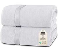 Utopia Towels - Premium Jumbo Bath Sheet (90 x 180 cm, 2 Pack) - 100% Ring Spun Cotton Highly Absorbent and Quick Dry Extra Large Bath Sheet - Super Soft Hotel Quality Towel (Silver)