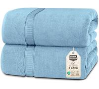 Utopia Towels - Premium Jumbo Bath Sheet (90 x 180 cm, 2 Pack) - 100% Ring Spun Cotton Highly Absorbent and Quick Dry Extra Large Bath Sheet - Super Soft Hotel Quality Towel (Sky Blue)