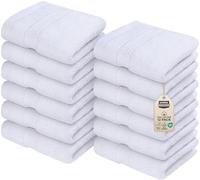 Utopia Towels Premium Washcloth Set (30 x 30 CM) 100% Cotton Face Cloths, Highly Absorbent and Soft Feel Fingertip Towels (12 Pack, White)