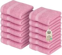 Utopia Towels Premium Washcloth Set (30 x 30 CM, 12 Pack) 100% Cotton Flannel Face Cloths, Highly Absorbent and Soft Feel Fingertip Towels (Pink)