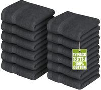 Utopia Towels Premium Washcloth Set (30 x 30 CM) 12 Pack, Grey | 100% Cotton Face Cloths, Highly Absorbent, Soft Feel Fingertip Towels, Machine Washable, Hotel and Spa Quality