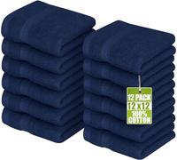 Utopia Towels Premium Washcloth Set (30 x 30 CM) 12 Pack, Navy