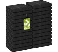 Utopia Towels - Salon Towel, Pack of 24 (Not Bleach Proof, 16 x 27 Inches) Highly Absorbent Cotton Towels for Hand, Gym, Beauty, Spa, and Home Hair Care, Black