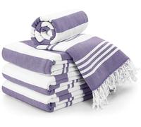 Utopia Towels Turkish Beach Towel 4 Pack 102×183cm 100% Cotton Extra Large, Sand Repellent, Lightweight and Quick Drying, Pre-washed for Soft Feel, Large Peshtemal for Travel, Purple