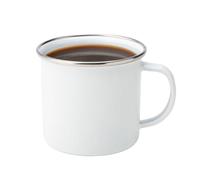 Utopia White Enamel Mug - 13.5oz / 380ml, Steel & Enamel Rustic Camp-Style Mug with Stainless Steel Rim - Oven & Dishwasher Safe, Retro Drinkware for Coffee, Cocktails & Snacks