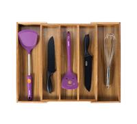Utoplike Acacia Expandable Kitchen Drawer Organiser, Adjustable Cutlery Organiser in Drawer, Wooden Utensil Tray Holder Organiser, Drawer Divider for Flatware, Silverware, Knives in Kitchen