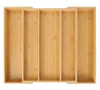 Utoplike Expandable Bamboo Drawer Organisers, Wooden Utensils Holder, Cutlery Tray Organiser, Adjustable Drawer Divider for Silverware, Flatware, Knives in Kitchen, Bedroom, Living Room