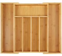 Utoplike Kitchen Bamboo Cutlery Tray, Extendable Drawer Divider, Wooden Drawer Organiser for Utensils, Flatware, Office Supplies, Tools Holder in Livingroom, Bathroom