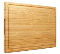 Utoplike XXXL Bamboo Cutting Board(61 x 40.6 x 3.2 cm), Extra Large Wooden Chopping Board for Turkey, Meat, Vegetables, BBQ, Double-Sided Use, Over the Sink Chopping Block with Handle and Juice Groove