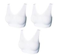 UtopyaUK 3 6 9 Pack Comfort Bra Women Girls Crop Top Seamless Bra Sleep Yoga Bralette Stretch Bras Sports Vest Wireless Post Surgery Bra Wire Free, 3 White, L