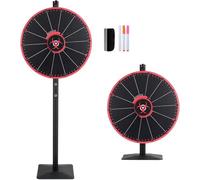 UTOVQZOJP Black Spinning Prize Wheel, Adjustable Tabletop or Floor Stand Large Fortune Wheel, 14 Slots Roulette Spinner, for Trade Show, Carnival, Win Fortune Spin Games.