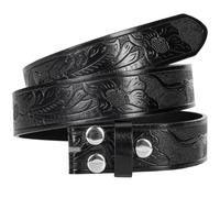 UTOWO Men Women Retro Belt Strap without Buckle 1.5" Wide Classic Western Embossed PU-Leather Belt for Jeans, Printed-black, 47"Belt for 36"-40" waist