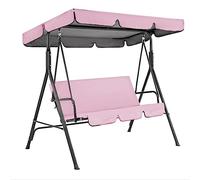 UTOYA 2/3 Seater Swing Canopy Replacement, Outdoor Swing Seat Top Cover And Waterproof Heavy Duty Swing Seat Cover, Polyester Patio Swing Cover Sun Shade (Color : Pink, Size : 75x52x6in)