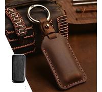 UTOYA Leather Car Key Case, Fit for Volvo S60 V60 S90 V90 Xc40 C40 Xc60 Xc90 Polestar 2 3 4 5 6, Brown