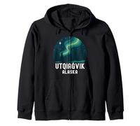 Utqiagvik Alaska Aurora Arctic Northern Lights Inupiat Trip Zip Hoodie