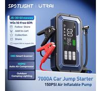 UTRAI All-in-One 7000A Car Jump Starter with Air Compressor & OBD Diagnosis & Outdoor Camping Lights Emergency Boosters 7000A JS-30