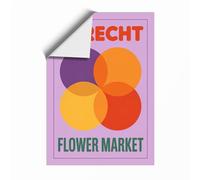 Utrecht Flower Market Mid-Century Unframed Wall Art Print A3 (42×29.7cm), Wall Decor for Living Room, Bedroom, Office & Home, Art Gift