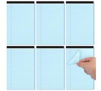 Utron 6 PCS Small Legal Pads 5x8 Blue, Narrow Ruled Small Note Pads 5x8, Micro Perforated Writing Pad, College Ruled Legal Notepads 5x8 for Study, Office, To-Do Lists(30 Sheets/Small Notepad)