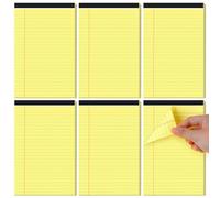 Utron 6 PCS Small Legal Pads 5x8 Yellow, Narrow Ruled Small Note Pads 5x8, Micro Perforated Writing Pad, College Ruled Legal Notepads 5x8 for Study, Office, To-Do Lists(30 Sheets/Small Notepad)