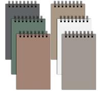 Utron 6Pcs Spiral Notebook, Double Loop Pocket Notebook, Office Style Mini Notebooks, Pocket Small Notepad, Small Notebooks 3x5, Small Spiral Notebook for Home School Office Travel Accessories