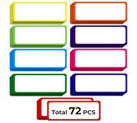 Utron 72PCS Magnetic Dry Erase Labels, 3.2"x1.2" Reusable Colorful Name Plates, Waterproof Magnetic Label Stickers for Home, Office, School, Refrigerator, Locker, White Board (9 Colors)